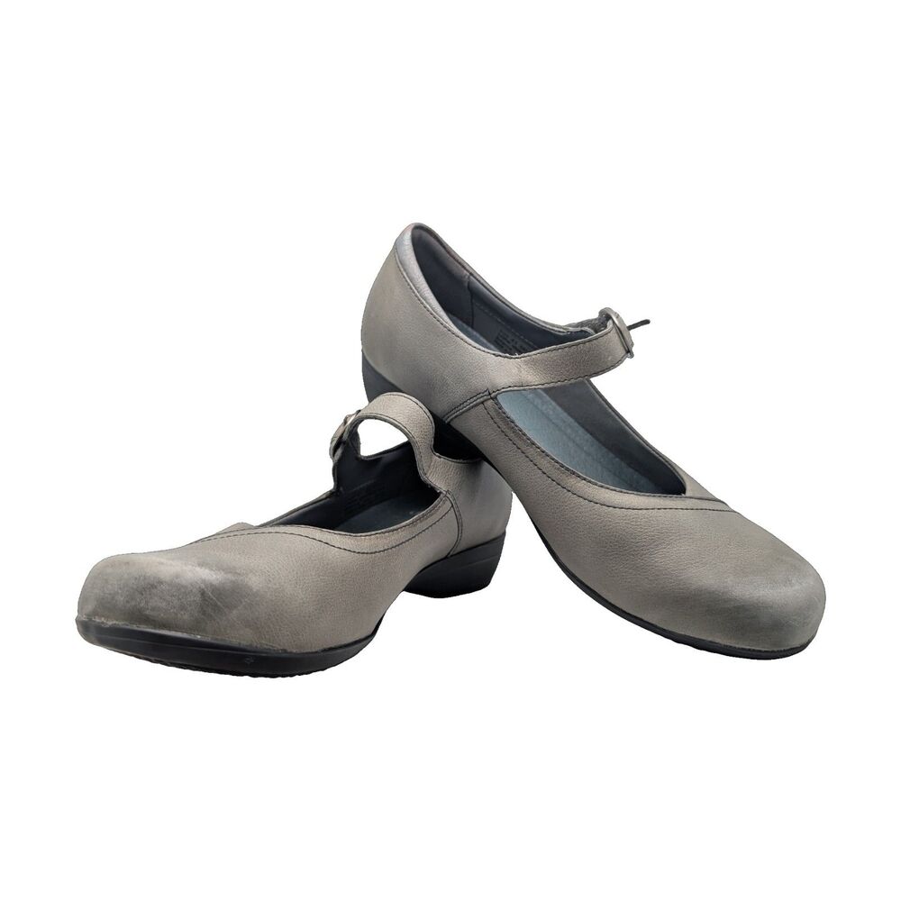 Dansko Gray Leather Mary Jane Heels EU 41 / US 10.5